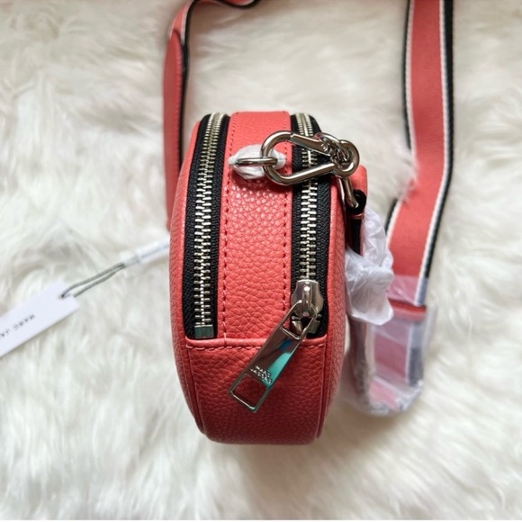 New! MARC JACOBS Logo The Rewind Leather Crossbody Bag in Salmon Pink - Picture 11 of 14